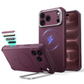 Deep Burgundy iPhone 18 Pro Tough Phone Case Magsafe with Stand