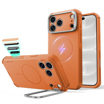 Orange iPhone 18 Pro Max Tough Phone Case Magsafe with Stand 