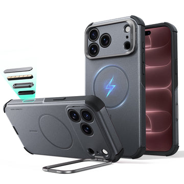 Gray iPhone 18 Pro Max Tough Phone Case Magsafe with Stand