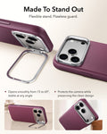 ESR Deep Burgundy Leather iPhone 18 Pro Magsafe Case with Stand Made To Stand Out