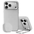 Light Gray Vegan Leather iPhone 18 Pro Max Magsafe Case with Stand