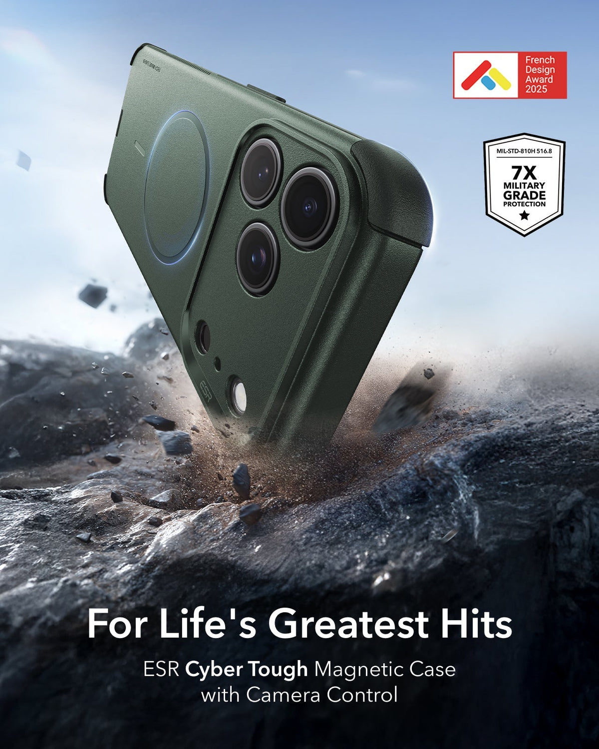 ESR Olive Green iPhone 18 Pro Max Case Tough Phone Case with Magsafe For Life's Greatest Hits