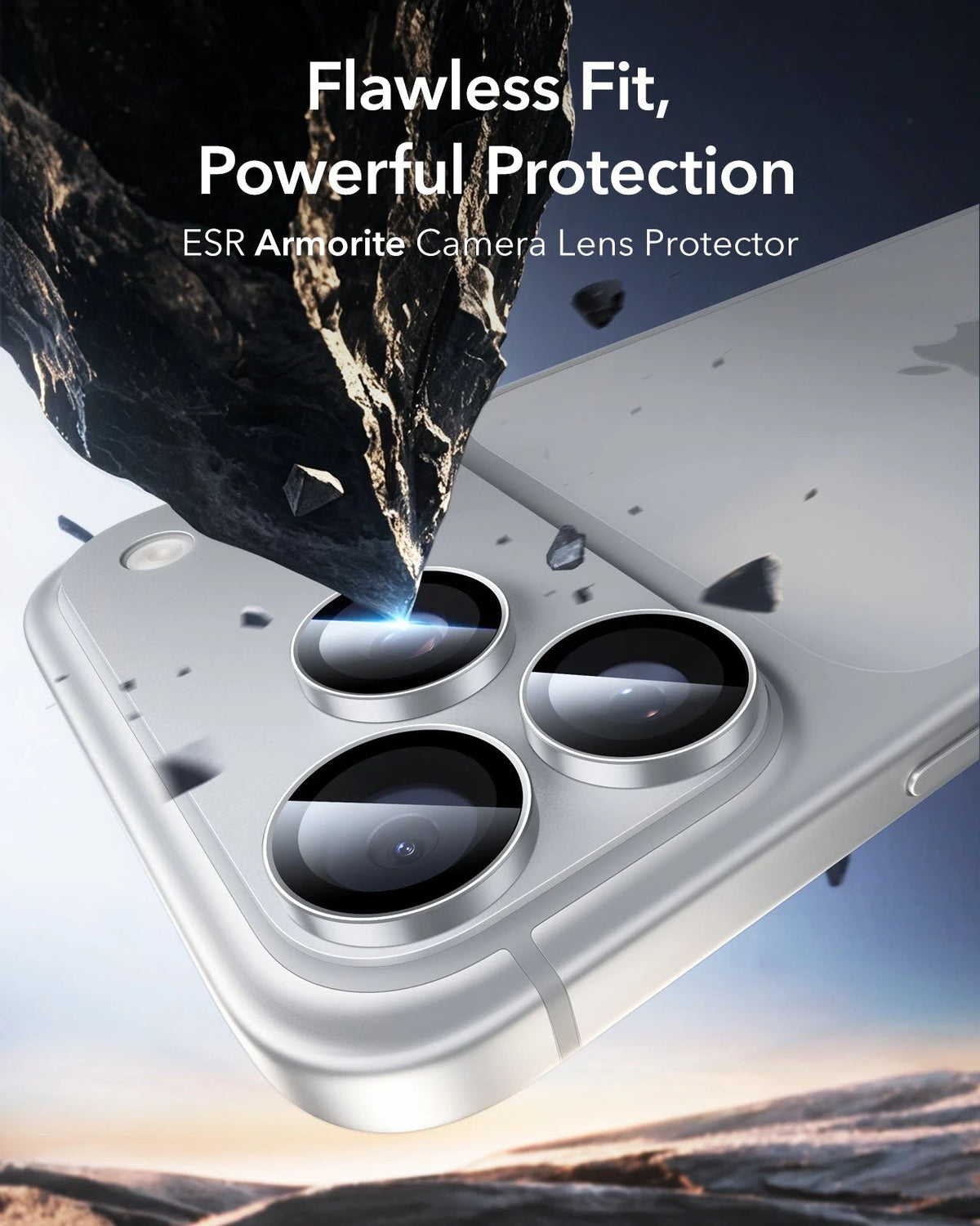 ESR Silver iPhone 18 Pro/Pro Max Armorite Camera Lens Protector Flawless Fit,  Powerful Protection