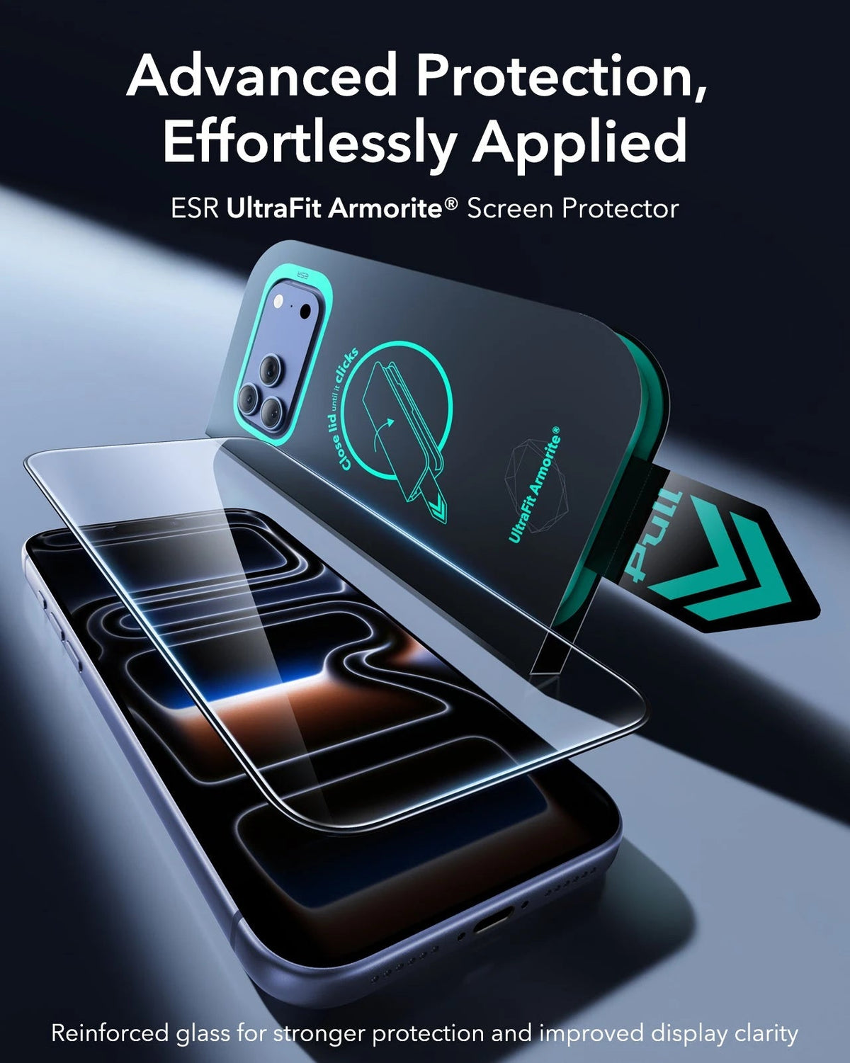 ESR iPhone 18 Pro Armorite Tempered Glass Screen Protecor  Advanced Protection,  Effortlessly Applied