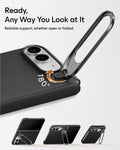 Black Vegan Leather iPhone Duo Magsafe Case with Stand Ready, Any Way You Look at It