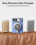 Misty Vegan Leather iPhone Duo Magsafe Case with Stand Stay Attached. Stay Charged.