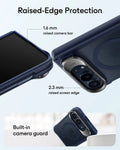 Frosted Blue  iPhone 18 Pro Max Magsafe Slim Phone Case with Stand Raised-Edge Protection