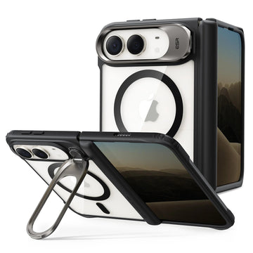 Clear Black iPhone Duo Magsafe Slim Phone Case with Stand 