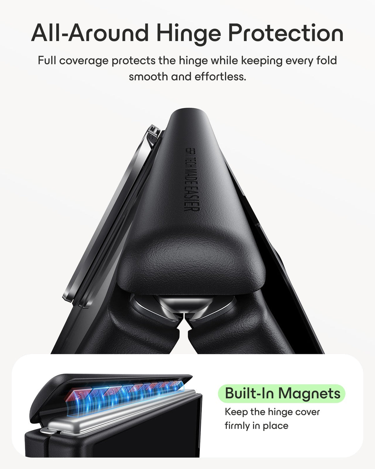 Clear Black iPhone Duo Magsafe Slim Phone Case with Stand All-Around Hinge Protection