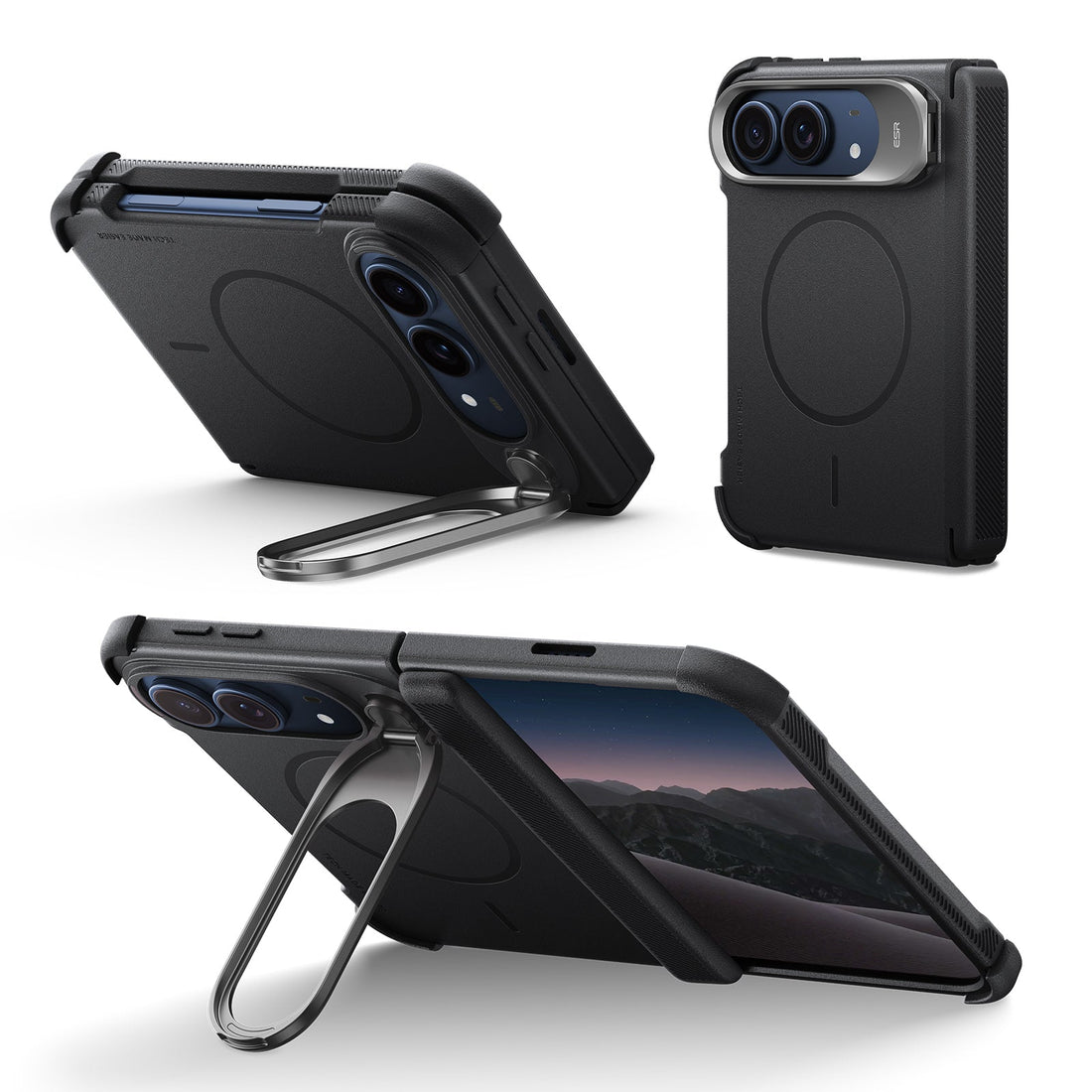 Black iPhone Duo Tough Phone Case Magsafe with Stand