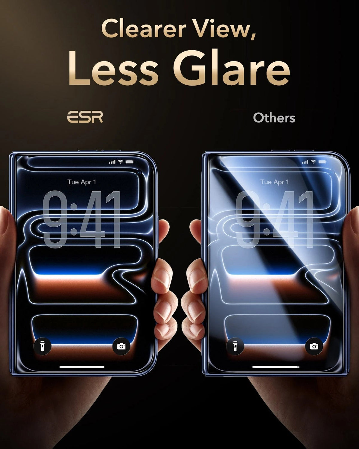 esr iPhone Duo Corning Glass Screen Protector  Clearer View,
Less Glare
