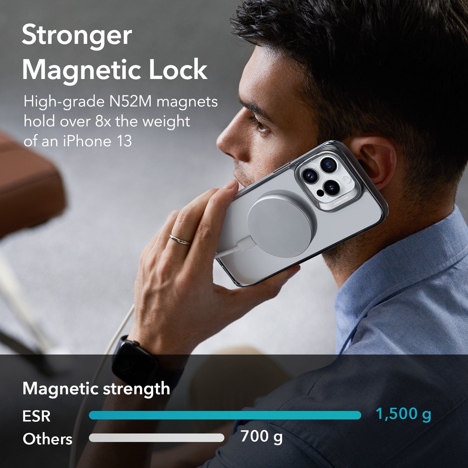 iPhone 13 Pro Max Classic Hybrid Case with Stash Stand (HaloLock) - Clear Black ESR ESR