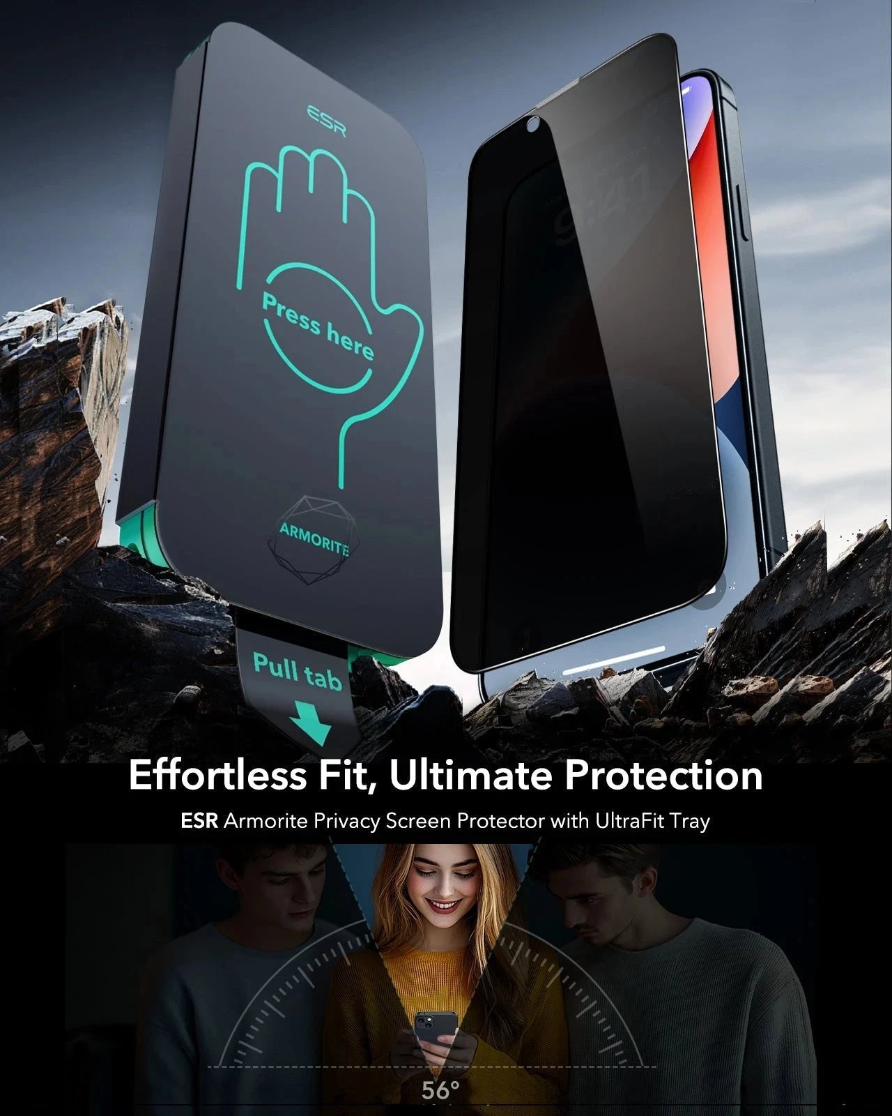 iPhone 14/13/13 Pro UltraFit Armorite Privacy Screen Protector - 3 Pack ESR ESR