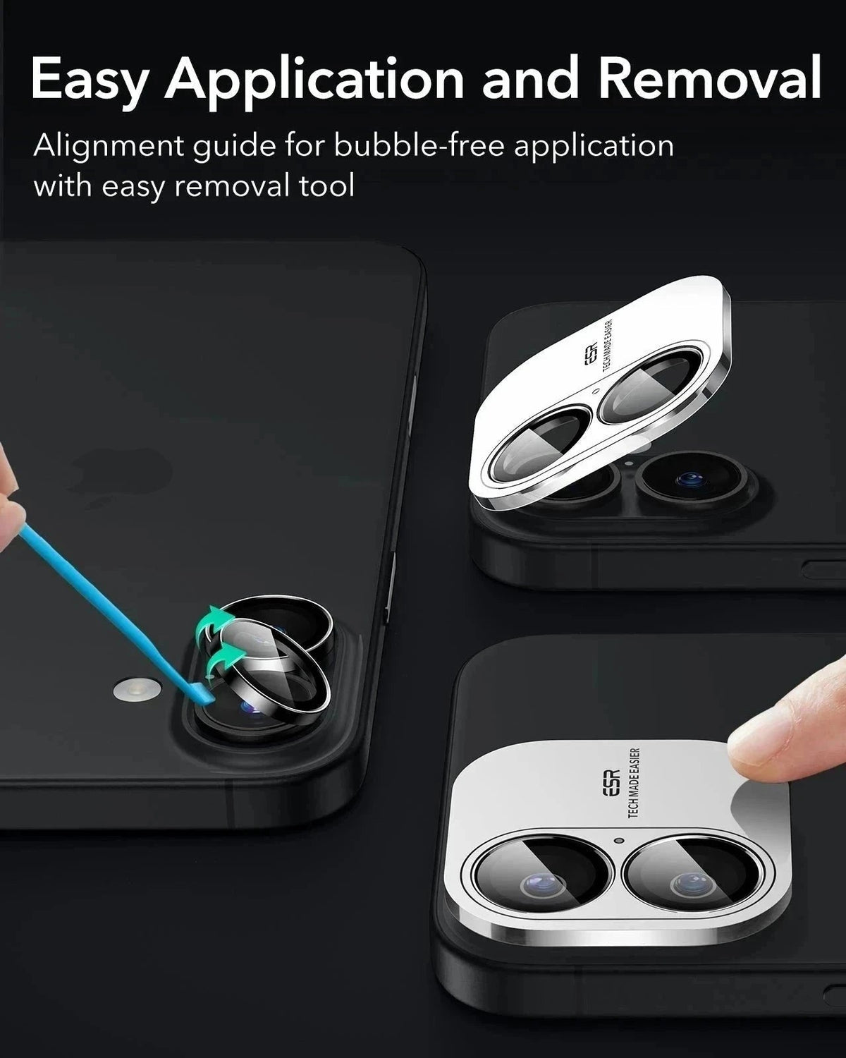 iPhone 16 Classic Hybrid Magnetic Case (Camera Control) & Privacy Screen Protector Bundle - Clear ESR ESR