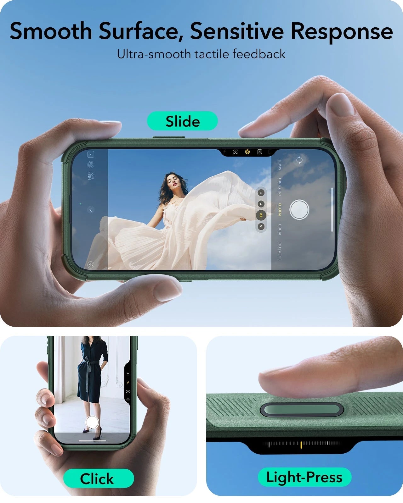 iPhone 16 Cyber Tough Magnetic Case (Camera Control, Stash Stand) - Light Green ESR ESR