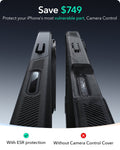 iPhone 16 Plus Cyber Tough Magnetic Case Privacy Protection Bundle (Camera Control, Stash Stand) - Black ESR ESR