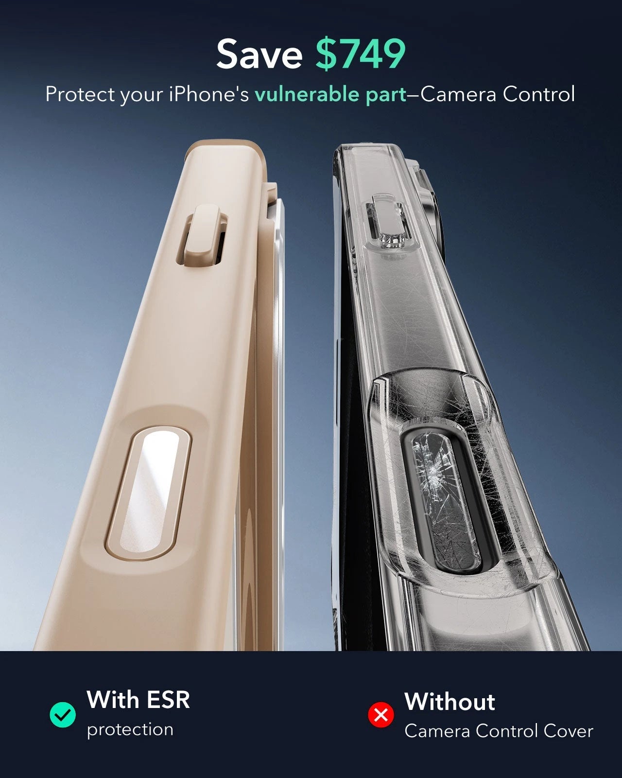 iPhone 16 Pro Armor Tough Magnetic Case (Camera Control, Stash Stand) - Desert Titanium ESR ESR