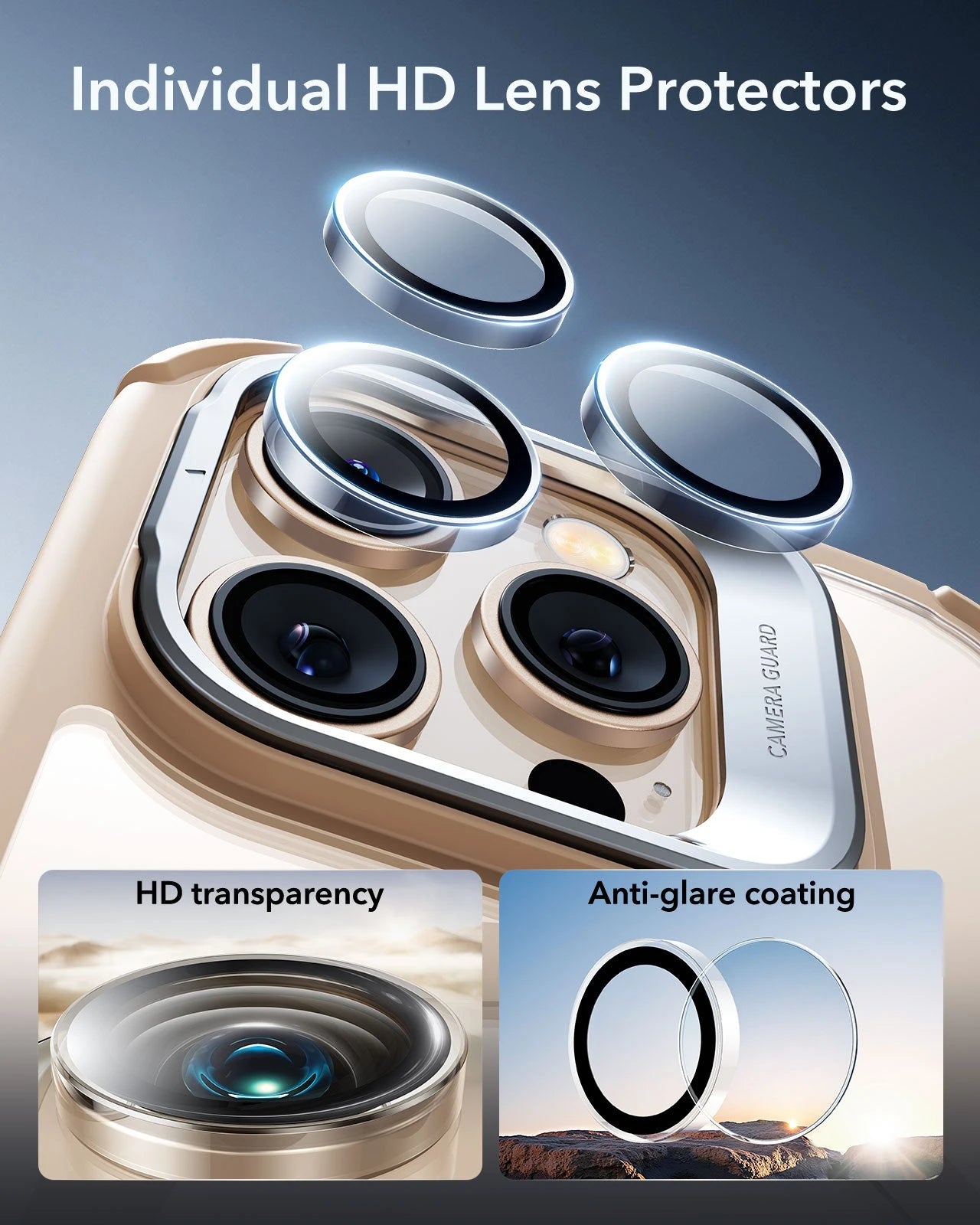 iPhone 16 Pro Armor Tough Magnetic Case (Camera Control, Stash Stand) - Desert Titanium ESR ESR