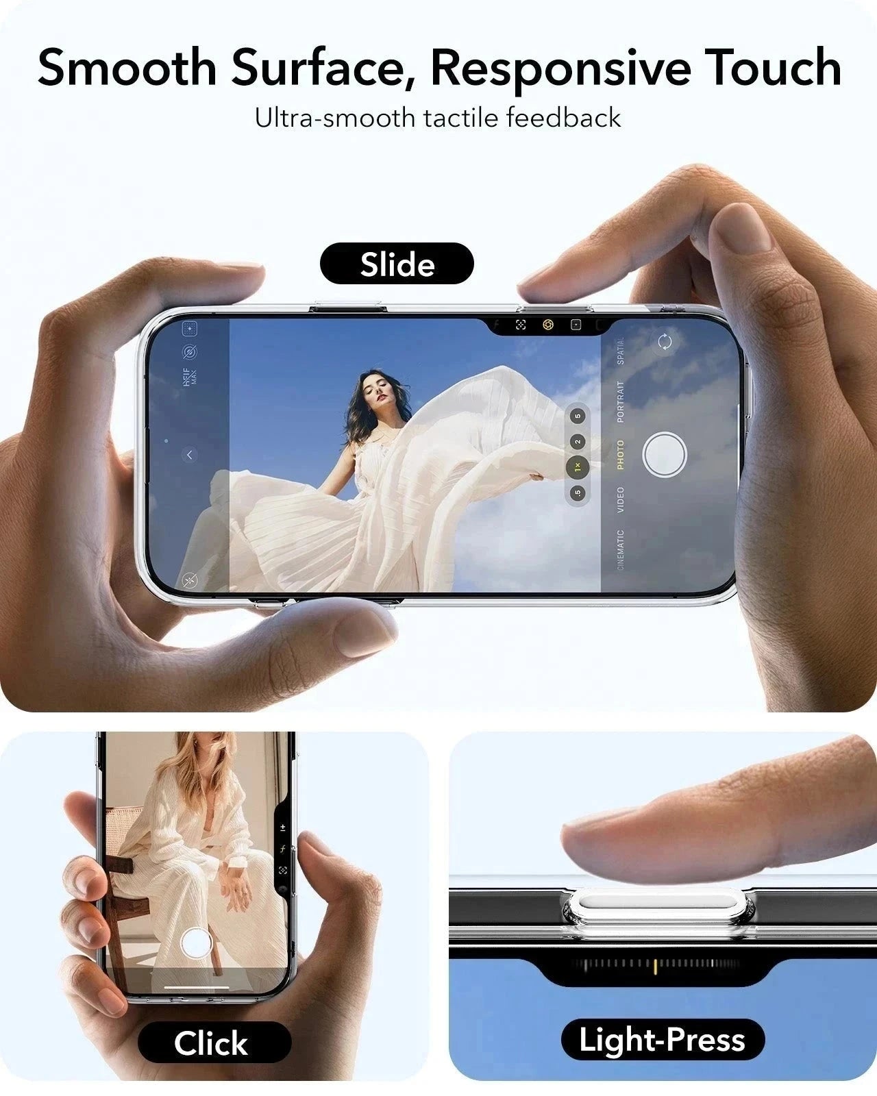iPhone 16 Pro Classic Hybrid Magnetic Case (Camera Control, Stash Stand) & Privacy Screen Protector Bundle - Clear ESR ESR