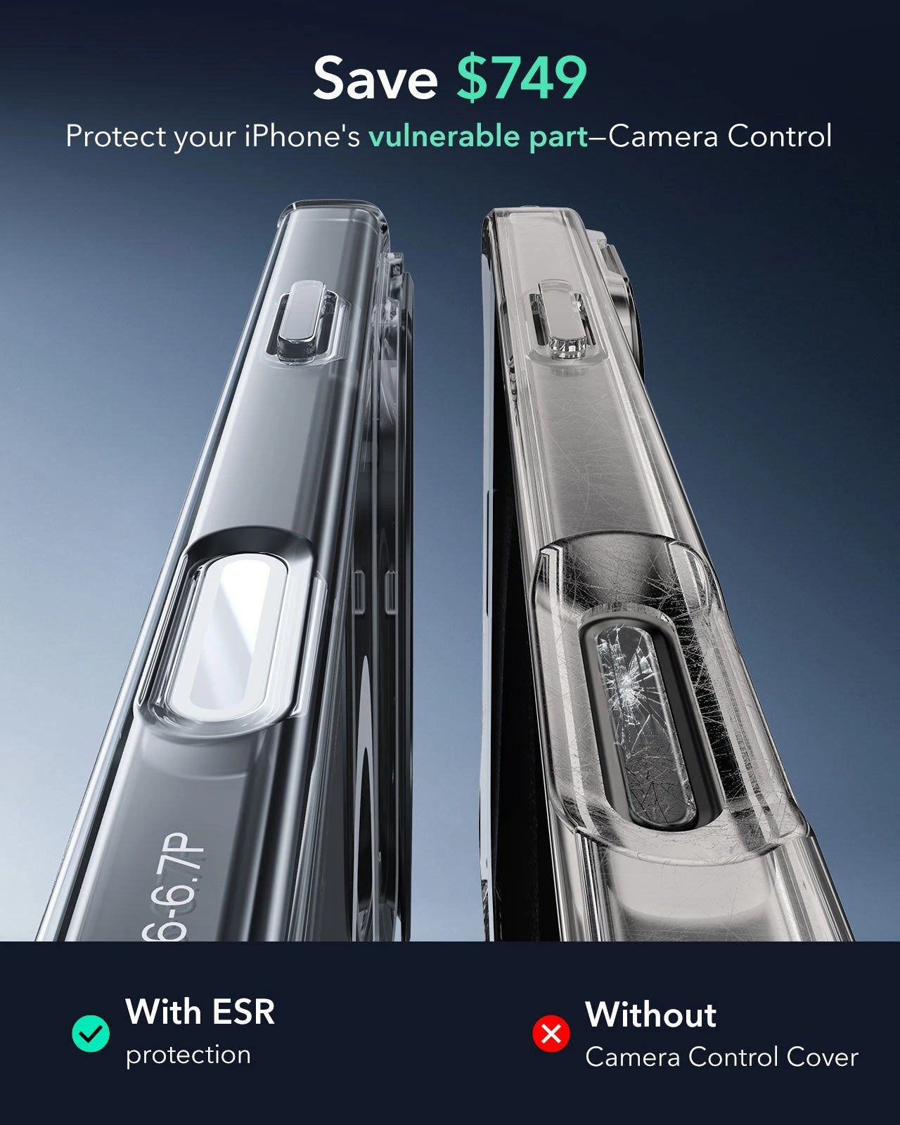 iPhone 16 Pro Armor Tough Magnetic Case (Camera Control, Stash Stand) - Clear ESR ESR