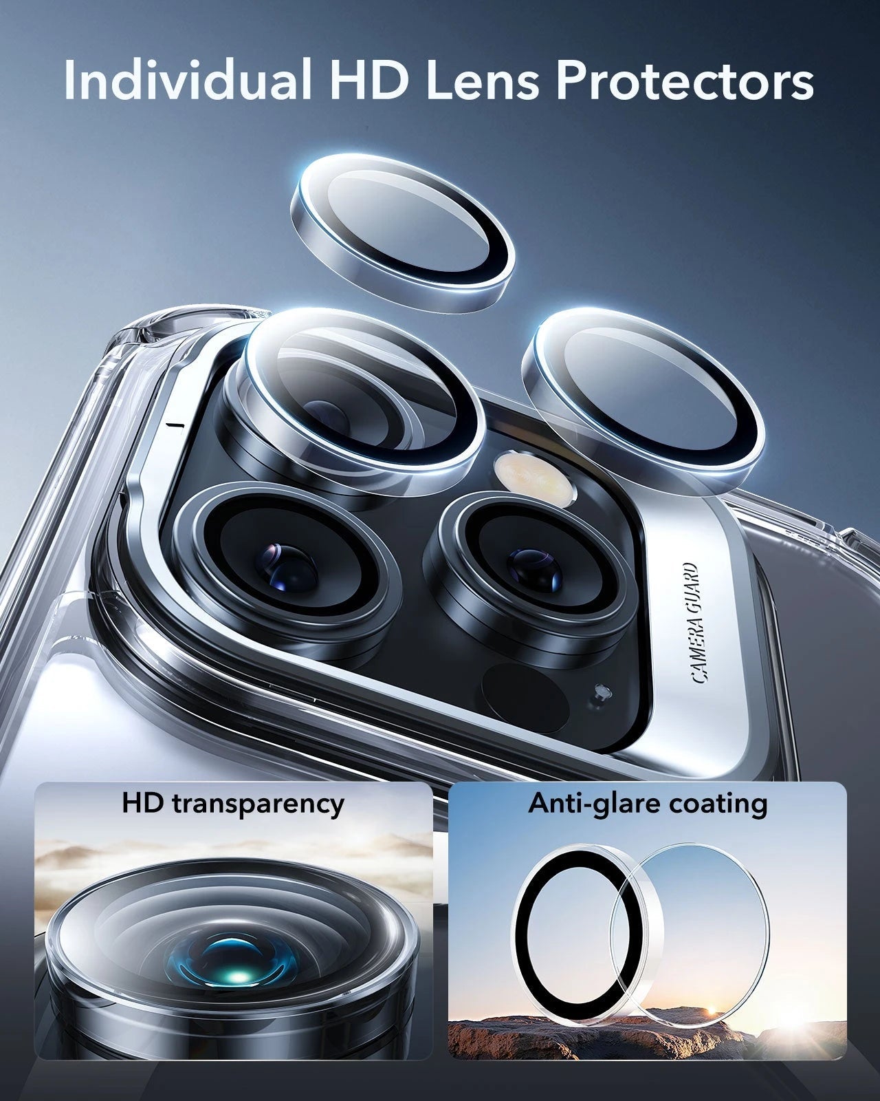 iPhone 16 Pro Max Armor Tough Magnetic Case (Camera Control, Stash Stand) - Clear ESR ESR