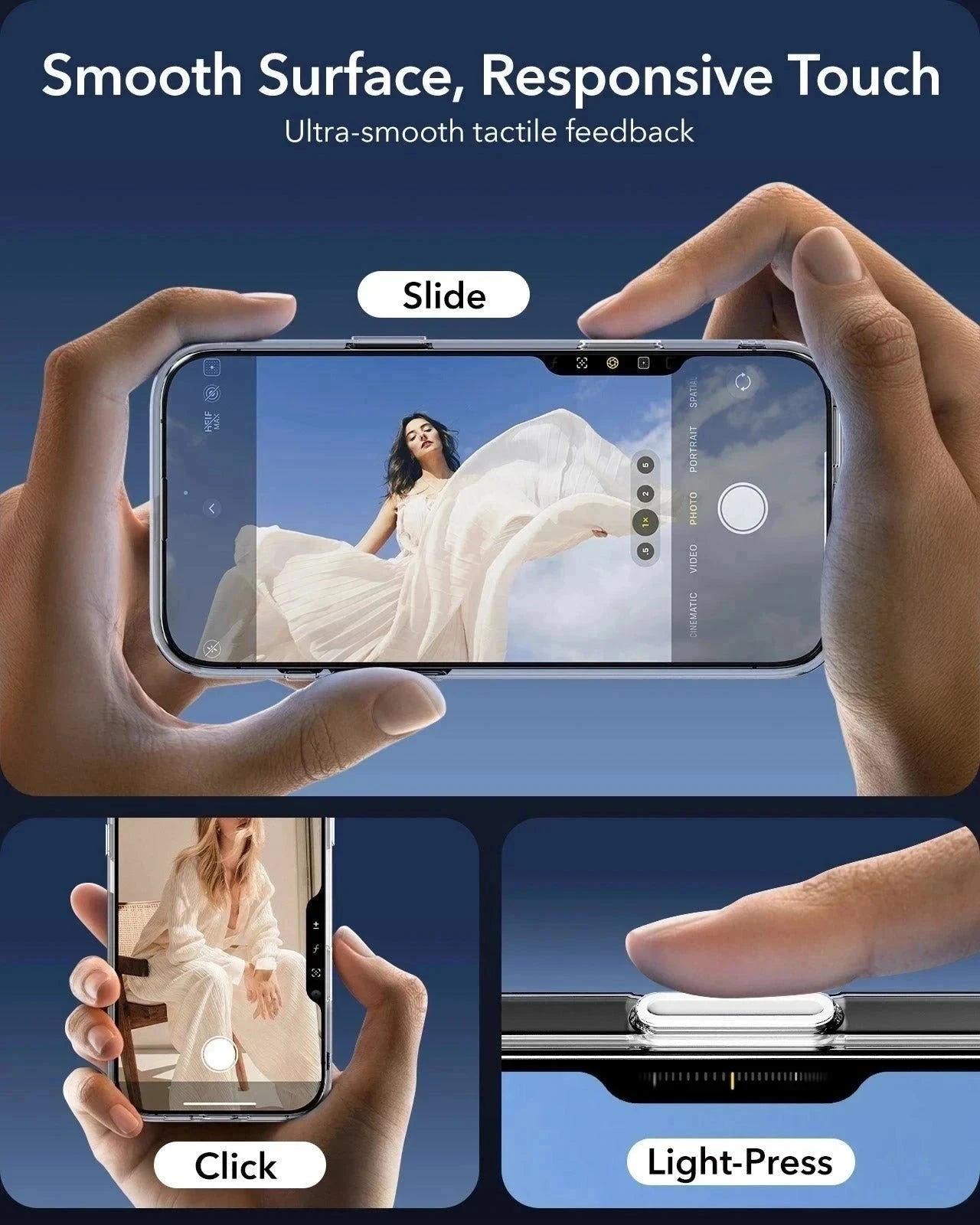 Phone 16 Pro Max Classic Hybrid Magnetic Case (Camera Control) & Privacy Screen Protector Bundle - Clear ESR ESR