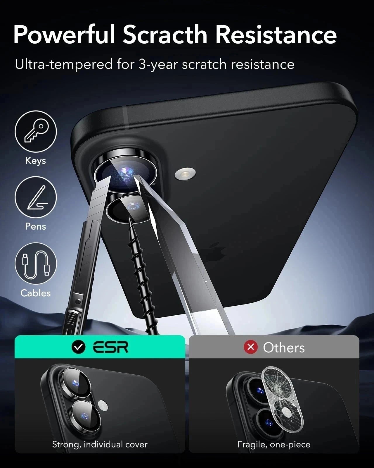 iPhone 16 Pro Max Cyber Tough Magnetic Case Protection Bundle (Camera Control, Stash Stand) - Black ESR ESR