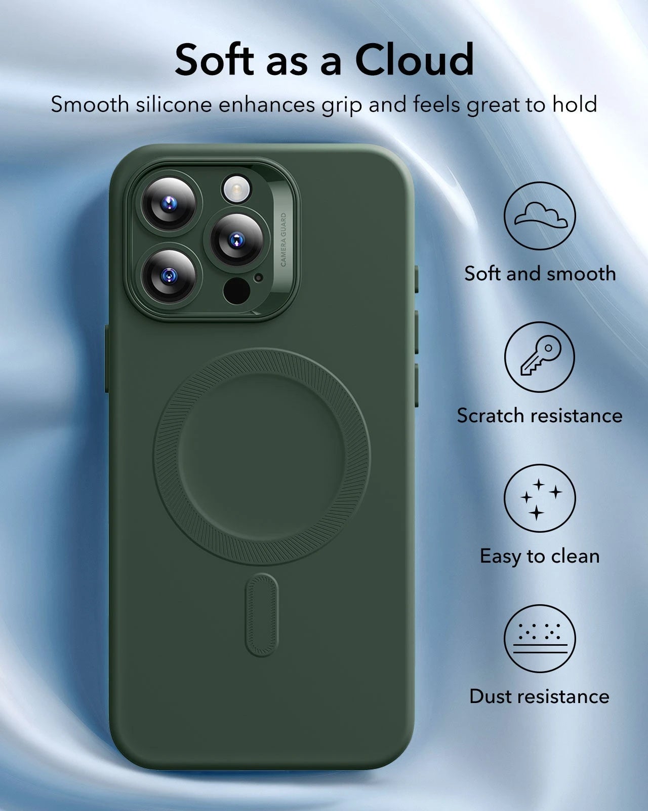 iPhone 16 Pro Max Cloud Soft Magnetic Case (Camera Control) - Green ESR ESR