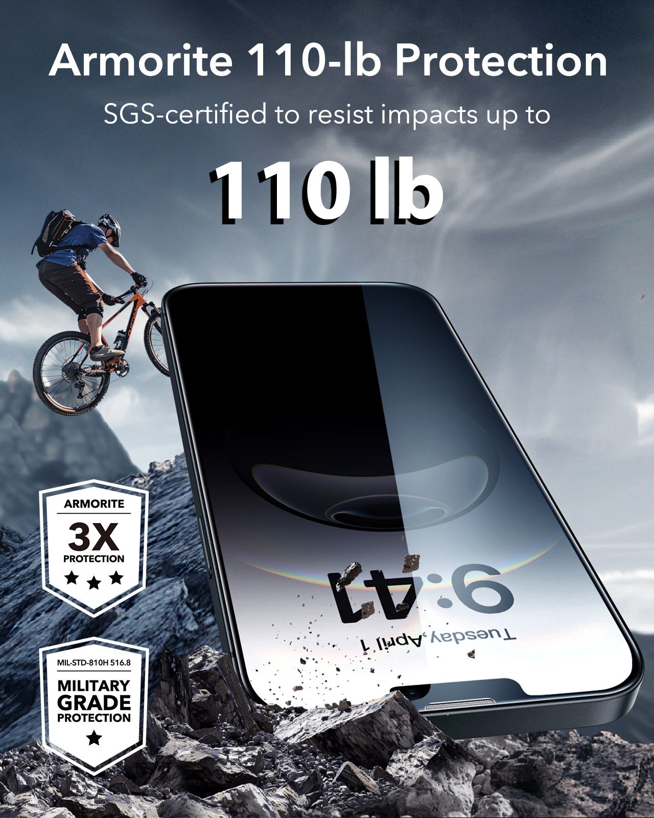 iPhone 16e HaloLock Classic Hybrid Case Privacy Protection Bundle - Frosted Black ESR ESR