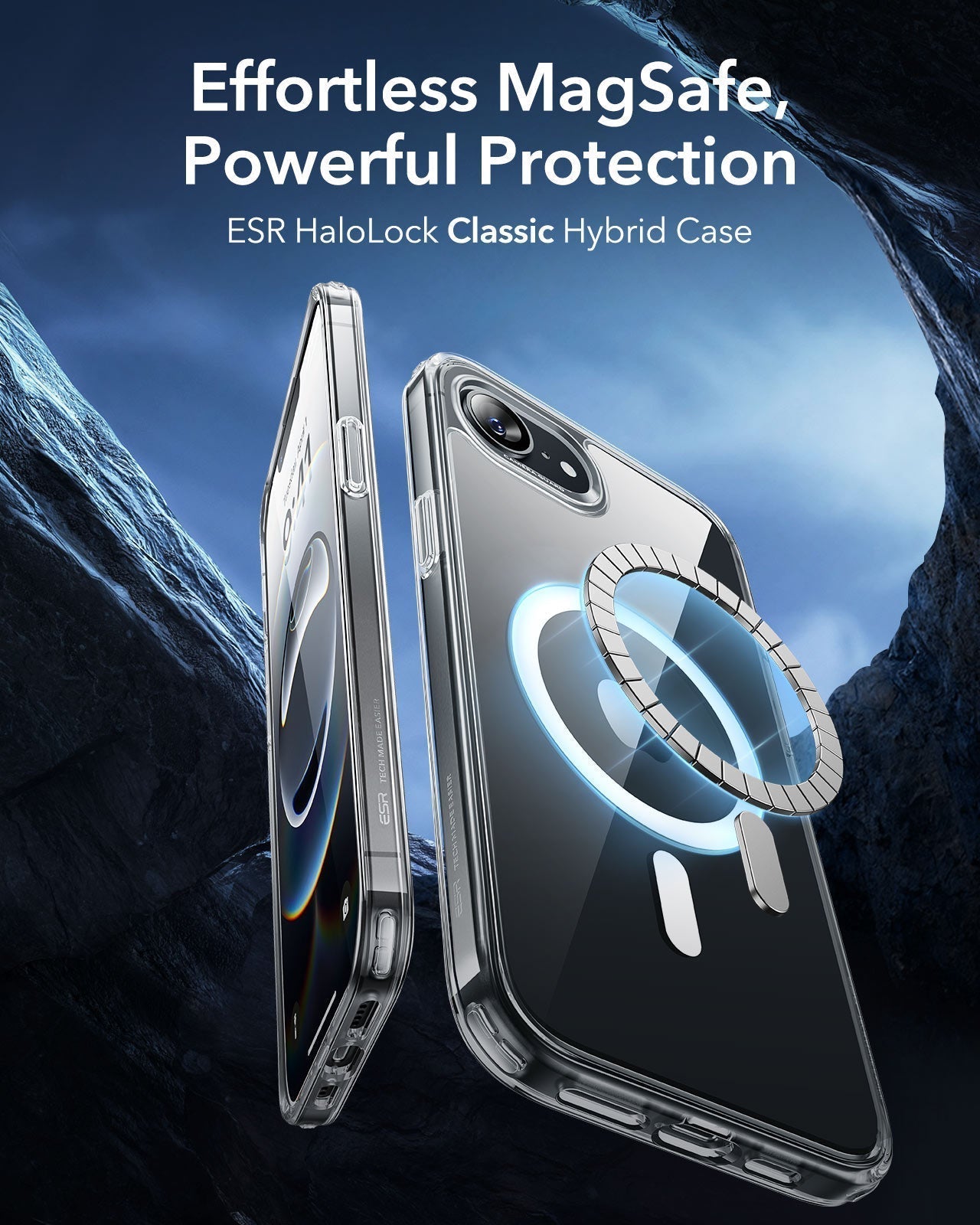 iPhone 16e HaloLock Classic Hybrid Case Privacy Protection Bundle - Frosted Black ESR ESR