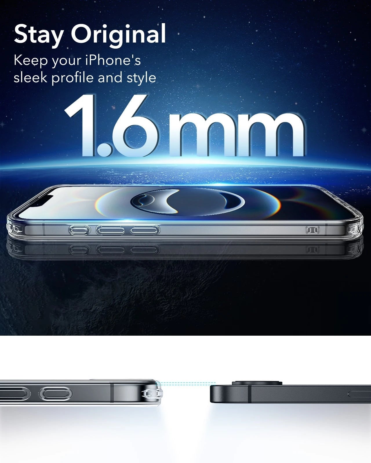 iPhone 16e HaloLock Classic Hybrid Case Privacy Protection Bundle - Frosted Black ESR ESR