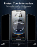 iPhone 16e HaloLock Classic Hybrid Case Privacy Protection Bundle - Frosted Black ESR ESR