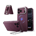 iPhone 18 Pro Max Cyber Tough Magnetic Case with Camera Control and Flex Stand, Plus Geo Wallet Stand Bundle - Deep Burgundy