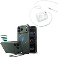 iPhone 18 Pro Max Cyber Tough Magnetic Case with Camera Control and Flex Stand, Plus Xtend 45W Retractable Charger Bundle - Olive Green