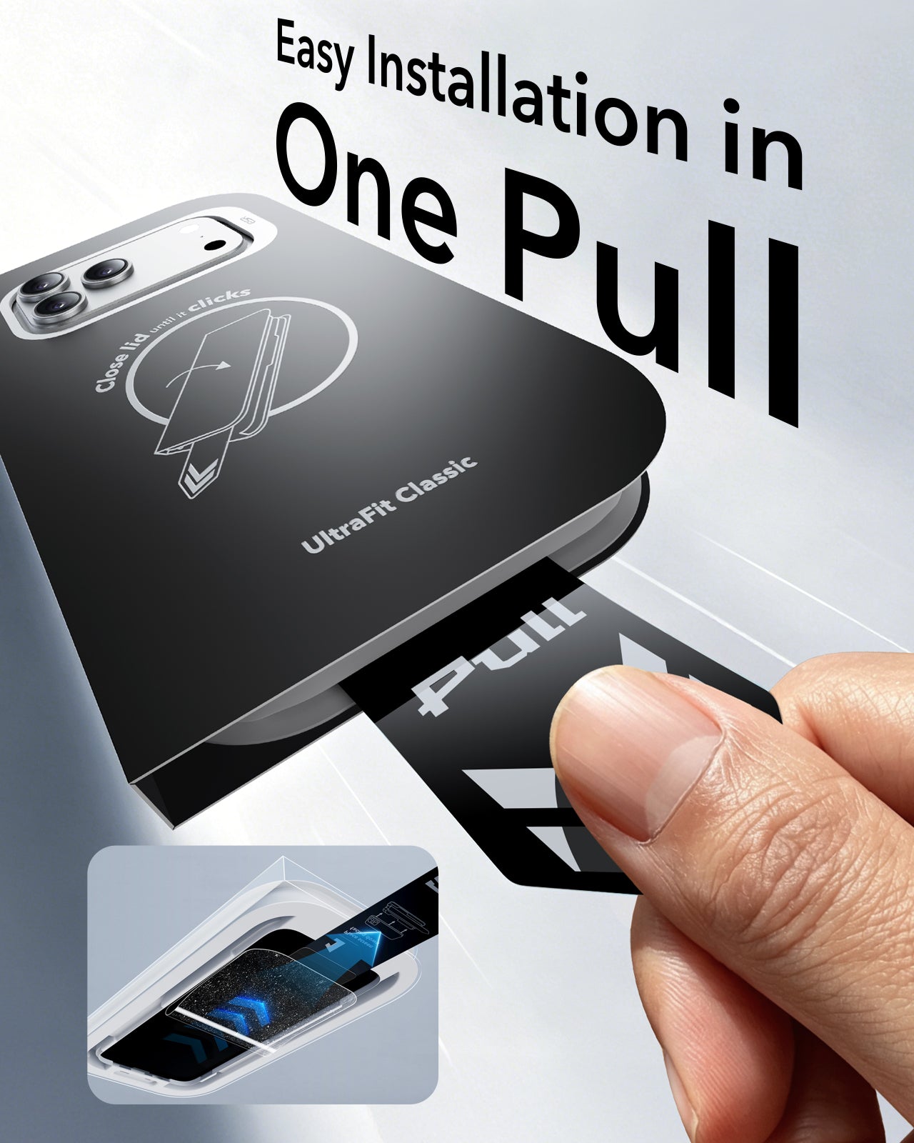 ESR iPhone 18 Pro Tempered Glass Privacy Screen Protector Easy Installation in One Pull