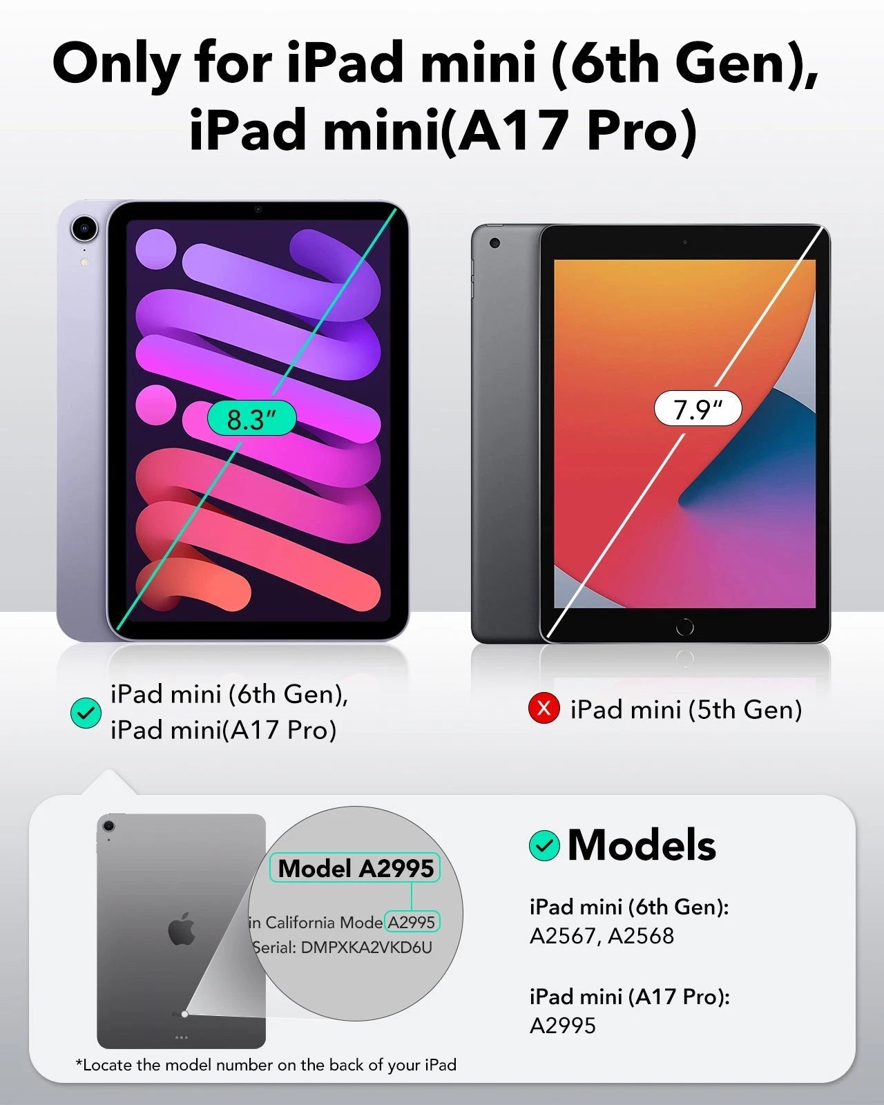 ipad mini cae Compatible with ipad mini 7/6