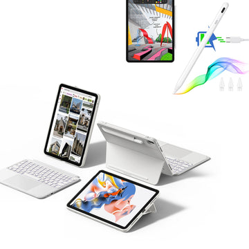 iPad Air 10.9" (5th/4th Gen) Shift Keyboard Case (Detachable) With Pencil Bundle -US Layout-White