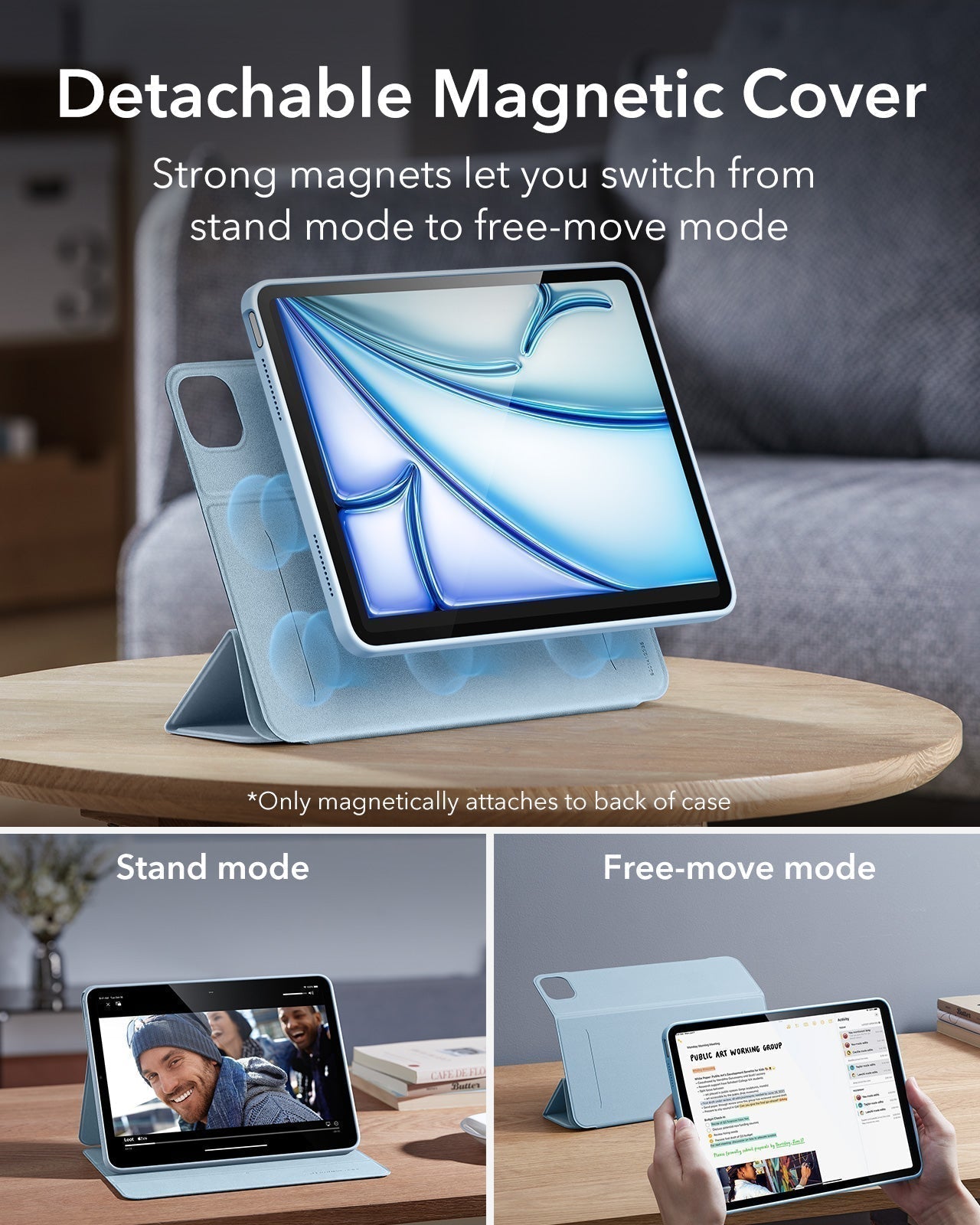 iPad Air 11ʺ (2024) Rebound Transformation Bundle - Grey ESR